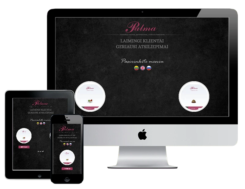 Palma hotel and restaurant website and application in Mažeikiai